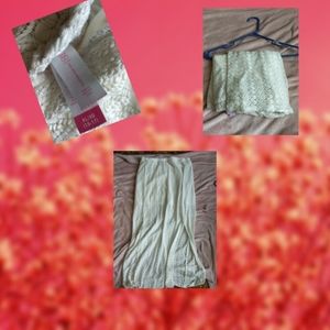 Long White Flowy Skirt